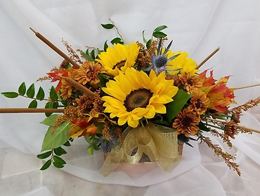 Rustic Sunflowers and Cattails