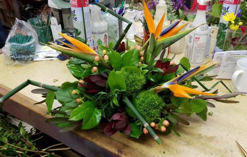 Centerpiece with Birds of Paradise